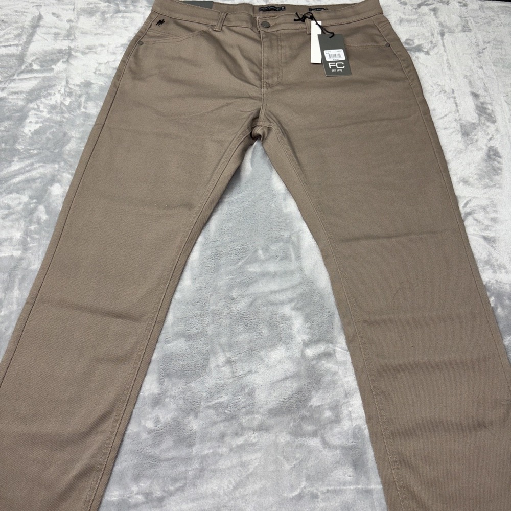 French Connection Pants Mens 38x30 Tan Cremini Slim Straight Casual Chino‎ NWT